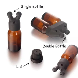 Essential Oil and Perfume Inhaler in Separate Bottles Leakproof Aroma Essential Oil Lnhaler Cap Black Double and Sole Sex Toy