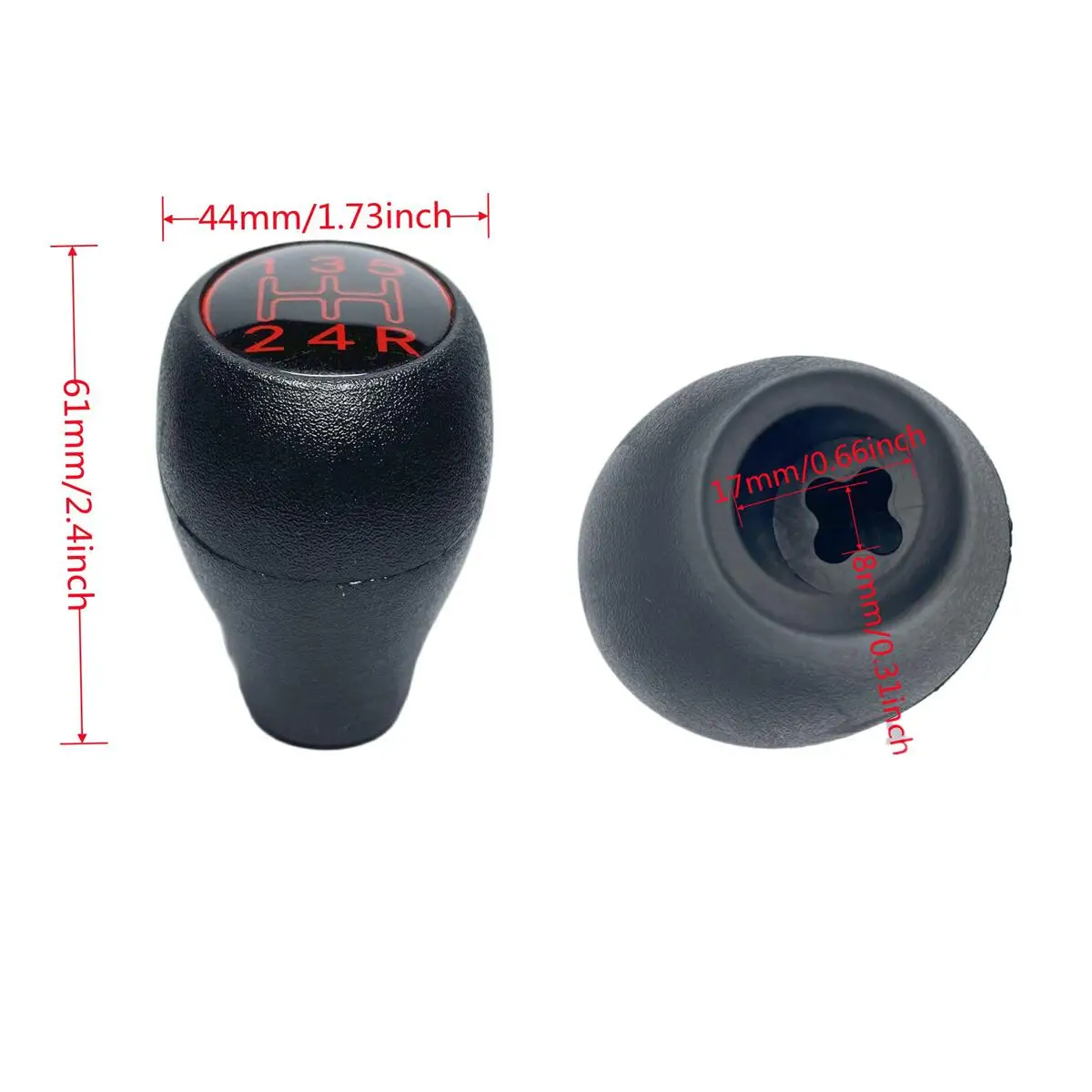 Black & Red 5 Speed Gear Shift Knob Lever Sticker Fit For Peugeot 205 GTI 504 505 309