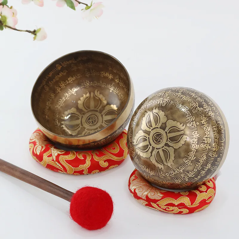 Nepal Handmade Buddha Sound Bowl Yoga Meditation Professional Tibetan Singing Bowls Bronze Chime Meditation Bowl Percussion Gift