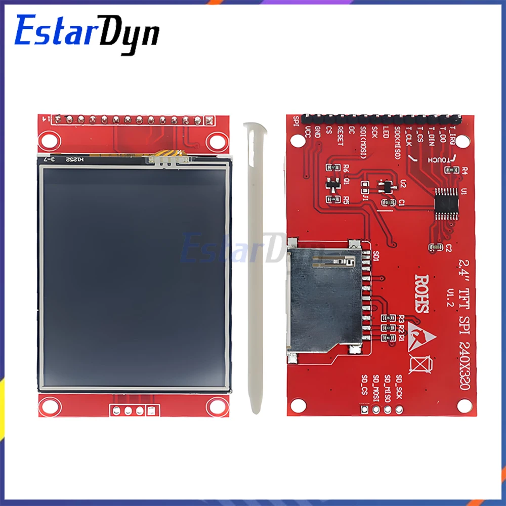 Touch screen LCD TFT SPI da 2,4/2,8 pollici ILI9341 Modulo display 240x320 per Arduino Raspberry Pi, con PCB e touch pen