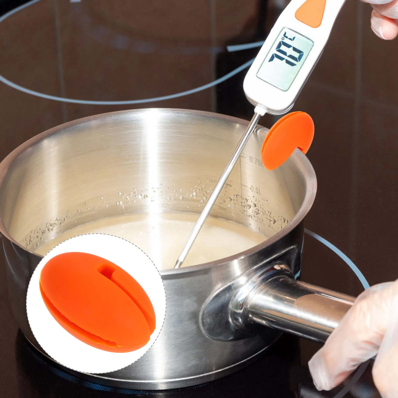 

Temperature Probe Side Clip Pot for Thermometer on Holder Clips Probes Silicone Clamp