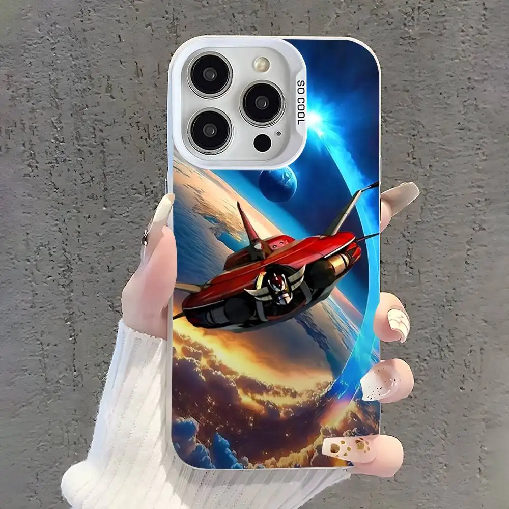 Coque de téléphone UFO Robot g-ororak, étui antichoc mat blanc bonbon pour iPhone 17,16,15,14,13,12,11,Pro,XS,Max,Plus,Mini,SE