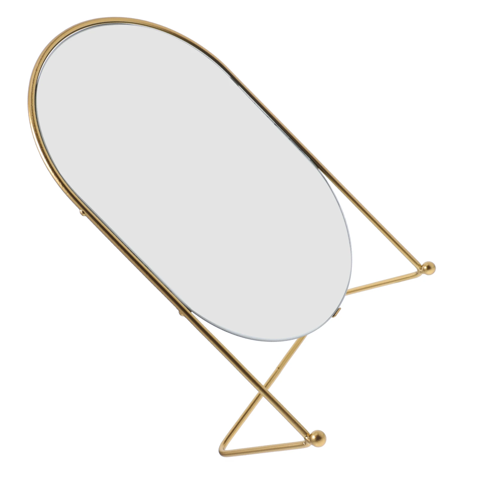 Owalne lustro 13 cali z wysokim rozdzielczością, metalowy stojak do sypialni, na stół, do salonu, na biurko, lustro do toaletki.