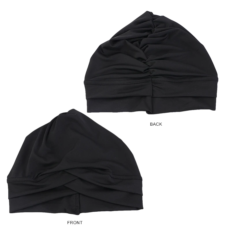 3PCS/LOT Popular Double Chiasma Elastic Turban Hat For Women Muslim Bottom Cap Fashion Solid Color Multifunction Wrap Head Hat