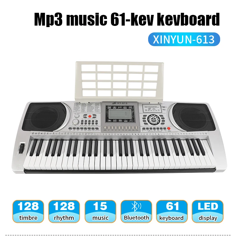 XY-613 61 Keys Multifunctional Digital Synthesiser Electronic Professional Organ Musical Keyboard Piano For Kids Beginner