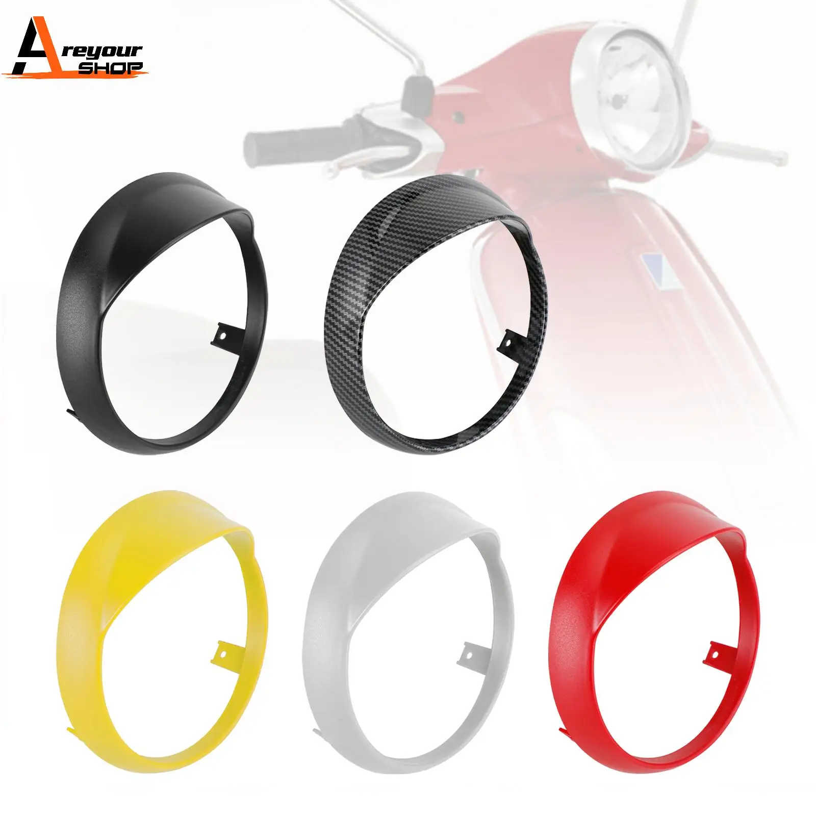 Areyourshop Headlight Guard Front Light Cover Grille for Vespa Primavera 125 150 14-21