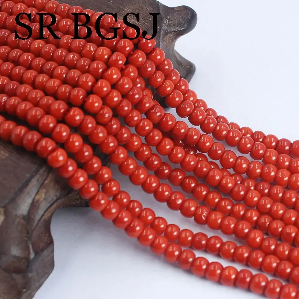 3x4mm Sardi Red Apple Sea Bamboo Coral Natural Wholesale Beads For Jewelry Making DIY Bracelet Necklace 15