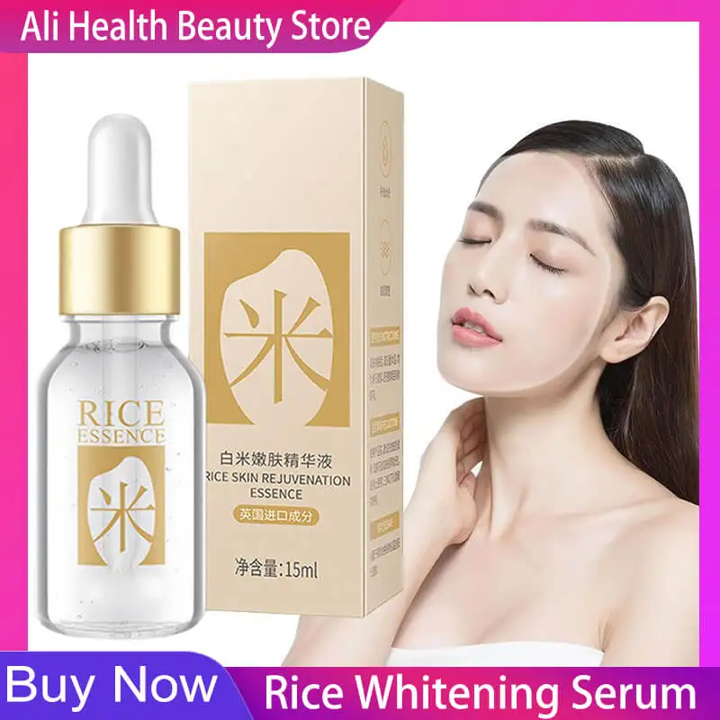 Witte Rijst Serum Whitening Hydraterende Essence 15Ml Anti Rimpel Anti Veroudering Gezicht Serum Vervagen Fijne Lijntjes Acne Behandeling Huidverzorging