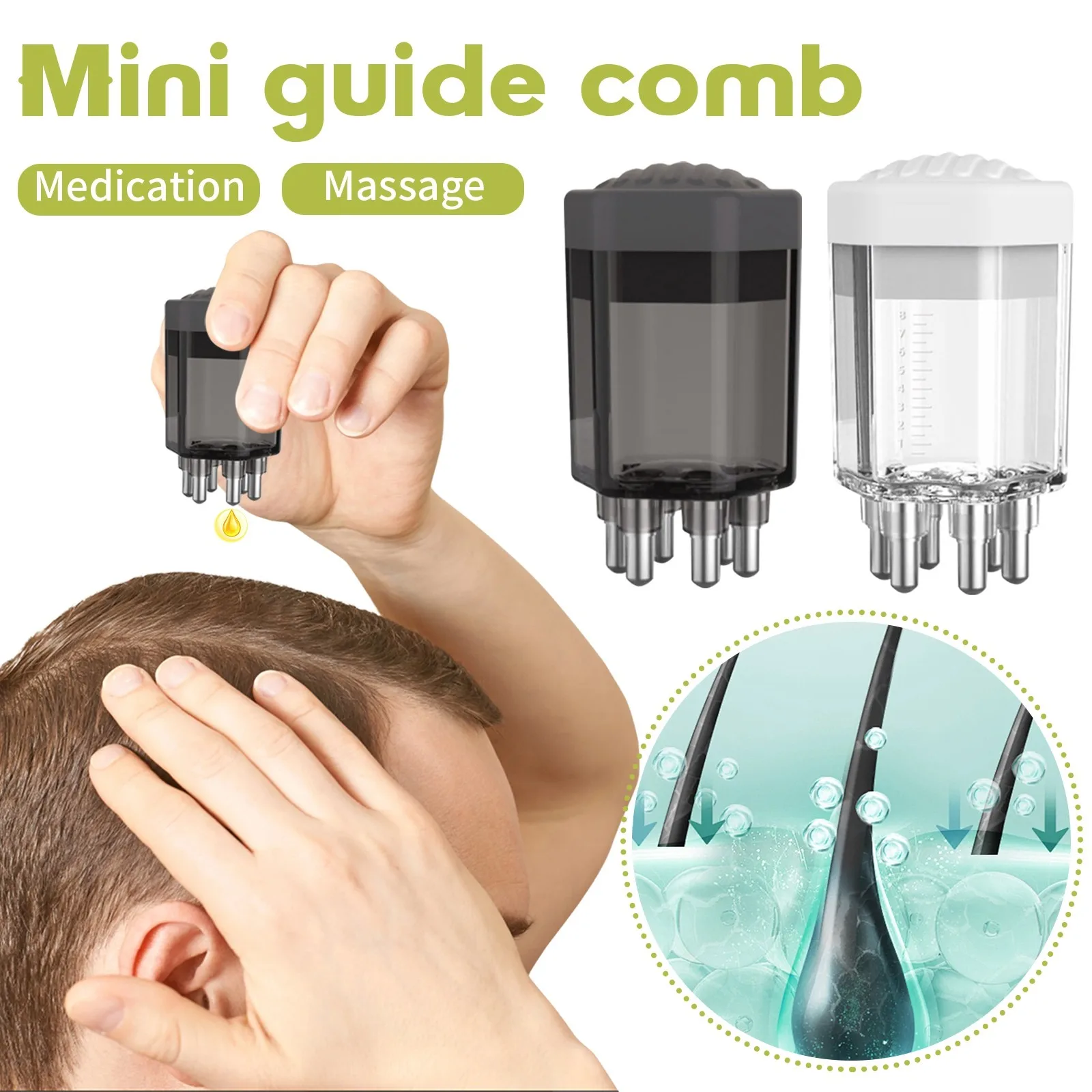 

Аппликатор для кожи головы, жидкая расческа, эфирное масло, жидкий направляющий массажер, мини-массажная расческа, инструменты для ухода за кожей головы против выпадения волос