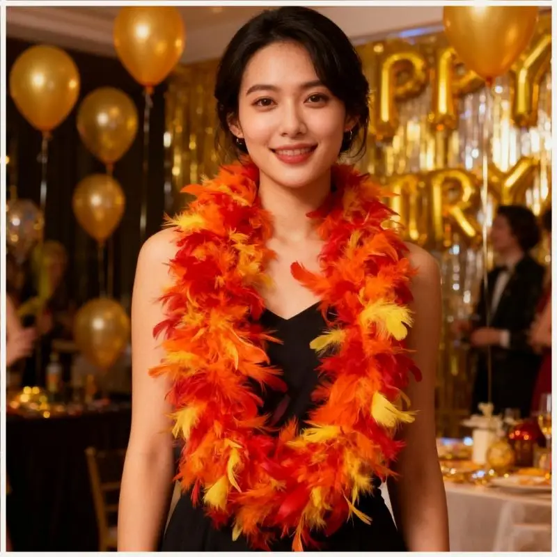 Boas penas peru, cachecol penas Chandelle 2 jardas para cosplay Halloween