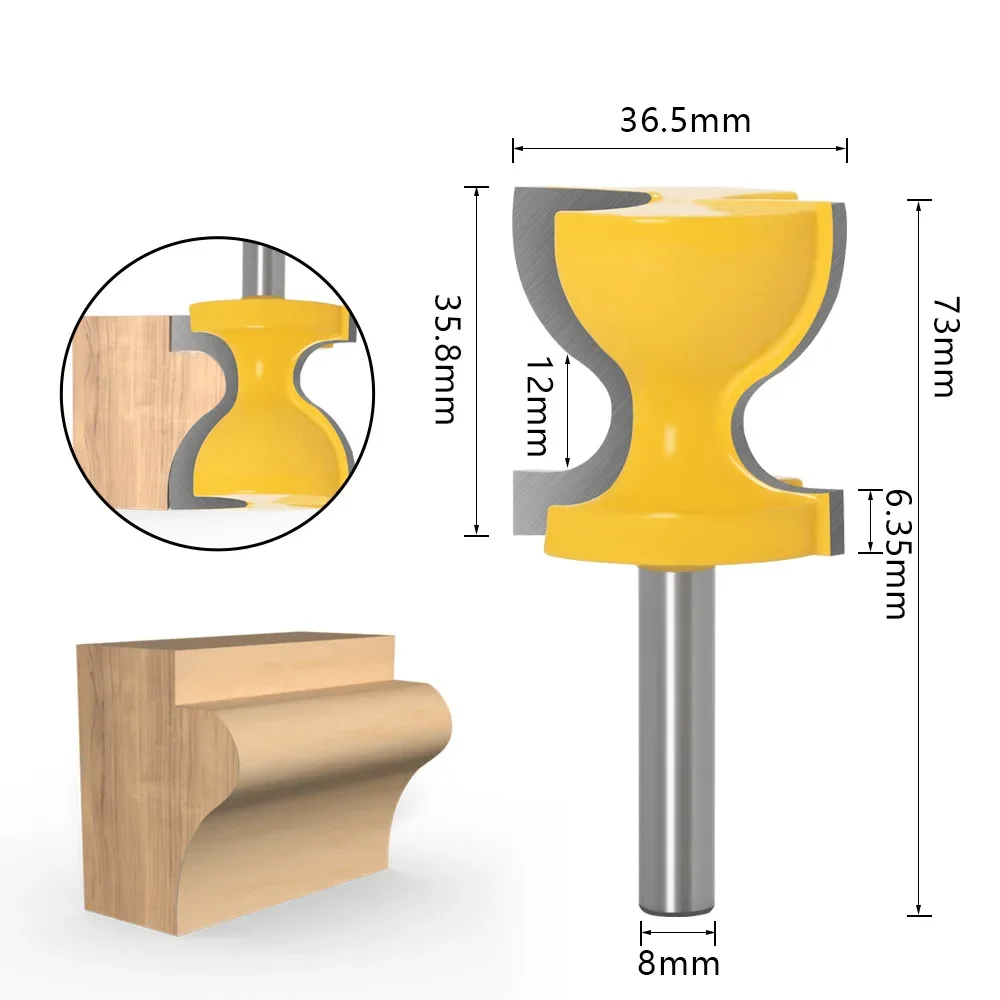 1pc 8mm shank Window Sill Door Pull Edge Router Bit C3 Carbide Tipped Edge End Mill Chair Stool Milling Cutters