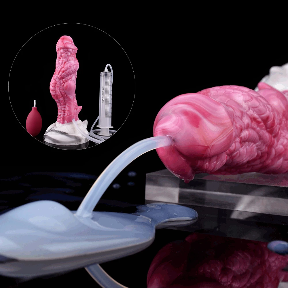 

8 Inch Silicone Fantasy Squirting Dragon Dildo Realistic Ejaculating G-Spot Anal Texture Knot Masturbator Sex Toy For Women