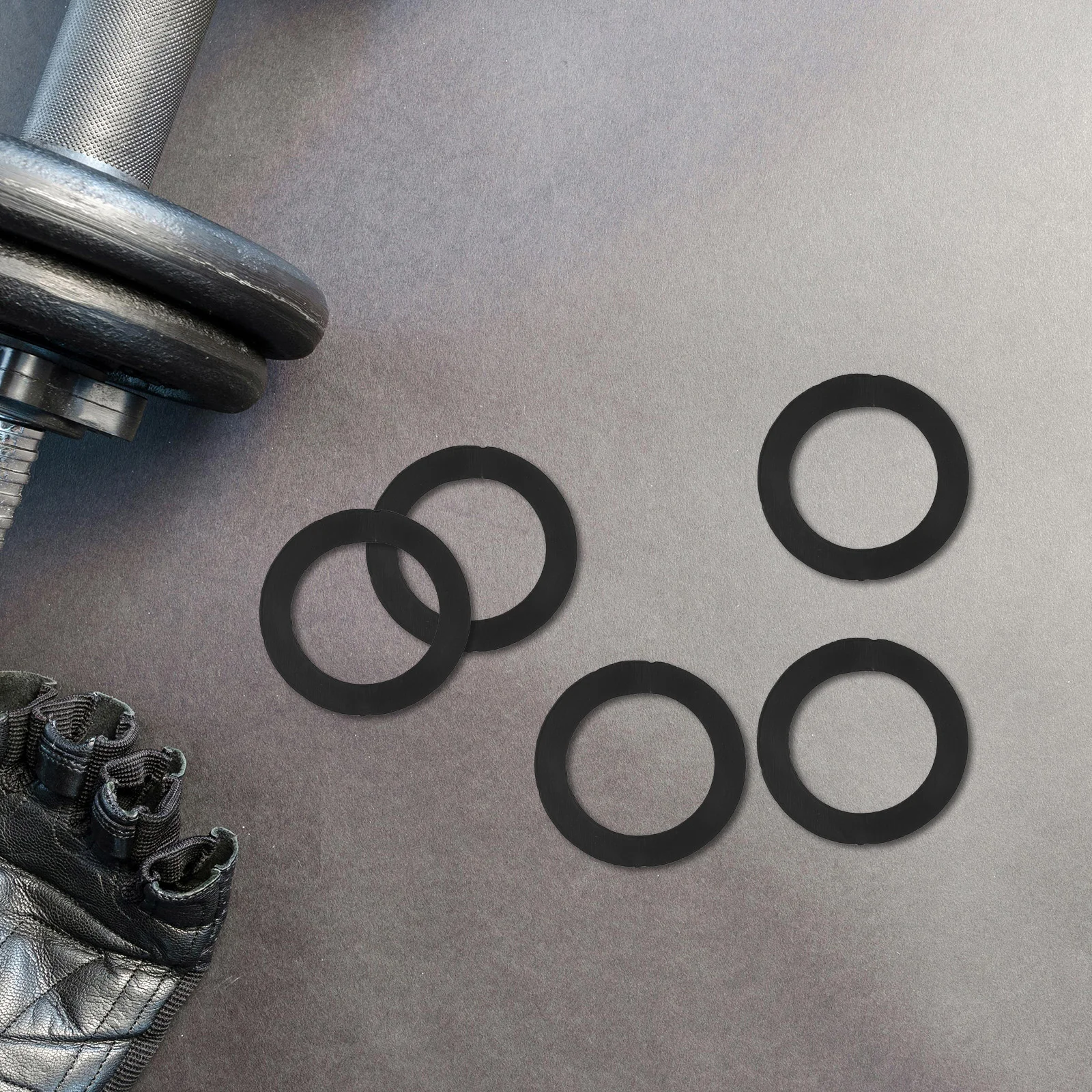 

50 Pcs Barbell Rubber Ring Gymnastics Rings Black Weight Bench Replacement Parts