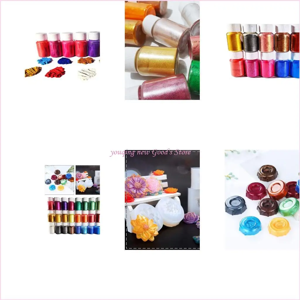 

57QA Pearl Pigment Set Colorful Natural Mineral Mica Powder for Soap Making Cosmetics