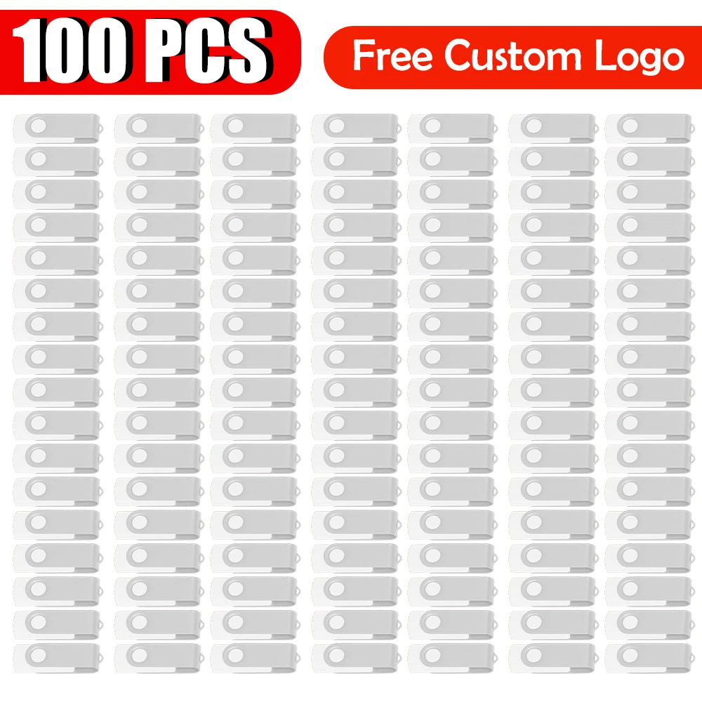 100Pcs/lot USB 2.0 Flash Drive 4GB 8GB Pen Drive 128M Usb Sticks 1GB 2G Pendrives 16GB Memory Flash 32GB U Disk Free Custom Logo