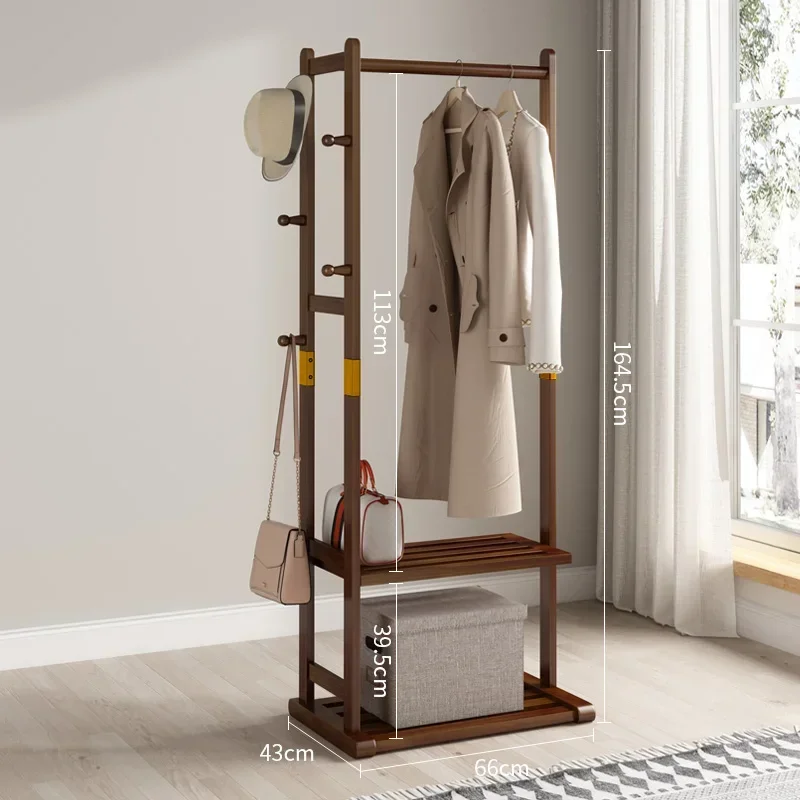 

Shelves Boutique Clothing Rack Hanger Stand Entryway Corner Living Room Rack Nordic Wood Perchero Pared Library Furnitures