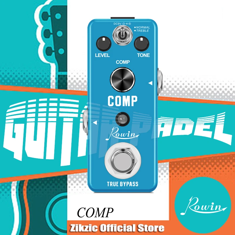 Rowin Guitar Compressor Pedal Analog Comp Effect Pedals For Electric Guitar Classic Studio Grade Compressors  True Bypass