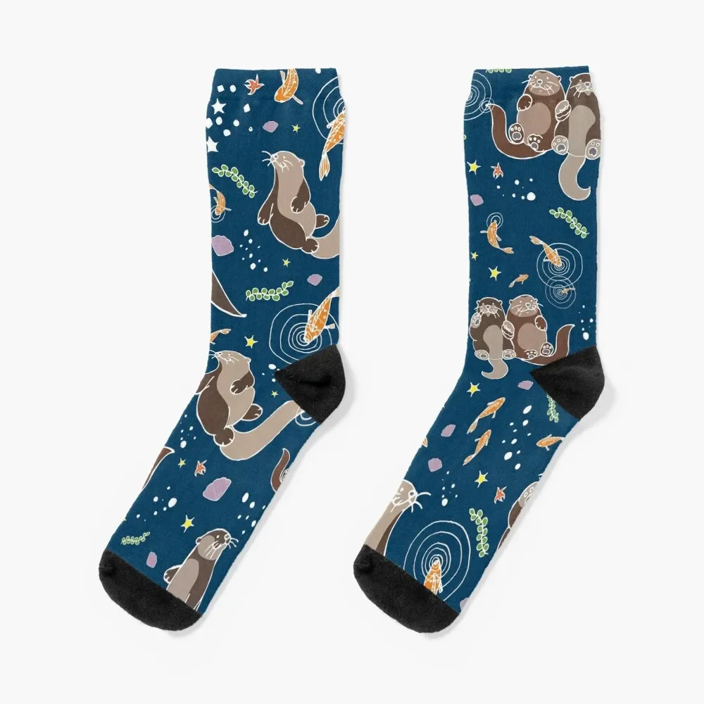 

Sea Otters at Night Socks sports and leisure with print aesthetic Rugby Socks Woman Men's