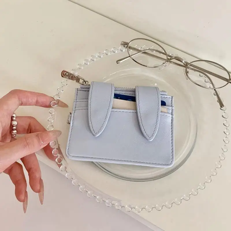 Niedlicher Hasen-Kartenhalter aus PU-Leder, Kawaii-Design mit Hasenohren, mehrere Kartenfächer, tragbare Aufbewahrungstasche für den täglichen Gebrauch, Reisen und Einkaufen. – Detail 2