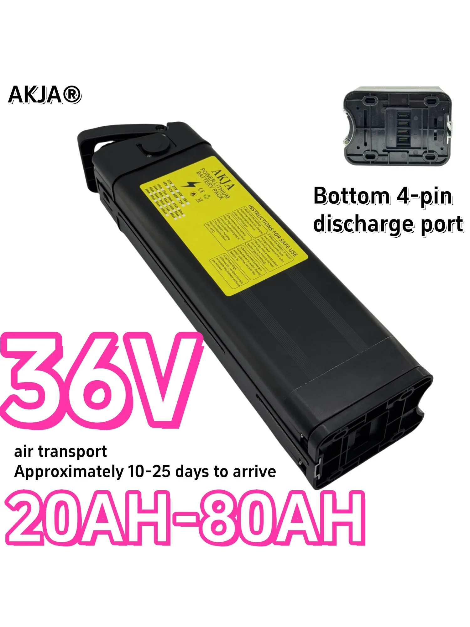 Batterie au lithium haute capacité 36V50AH 18650, transport rapide en Air, adaptée aux moteurs Silver Fish ci-dessous 500W- 3000W
