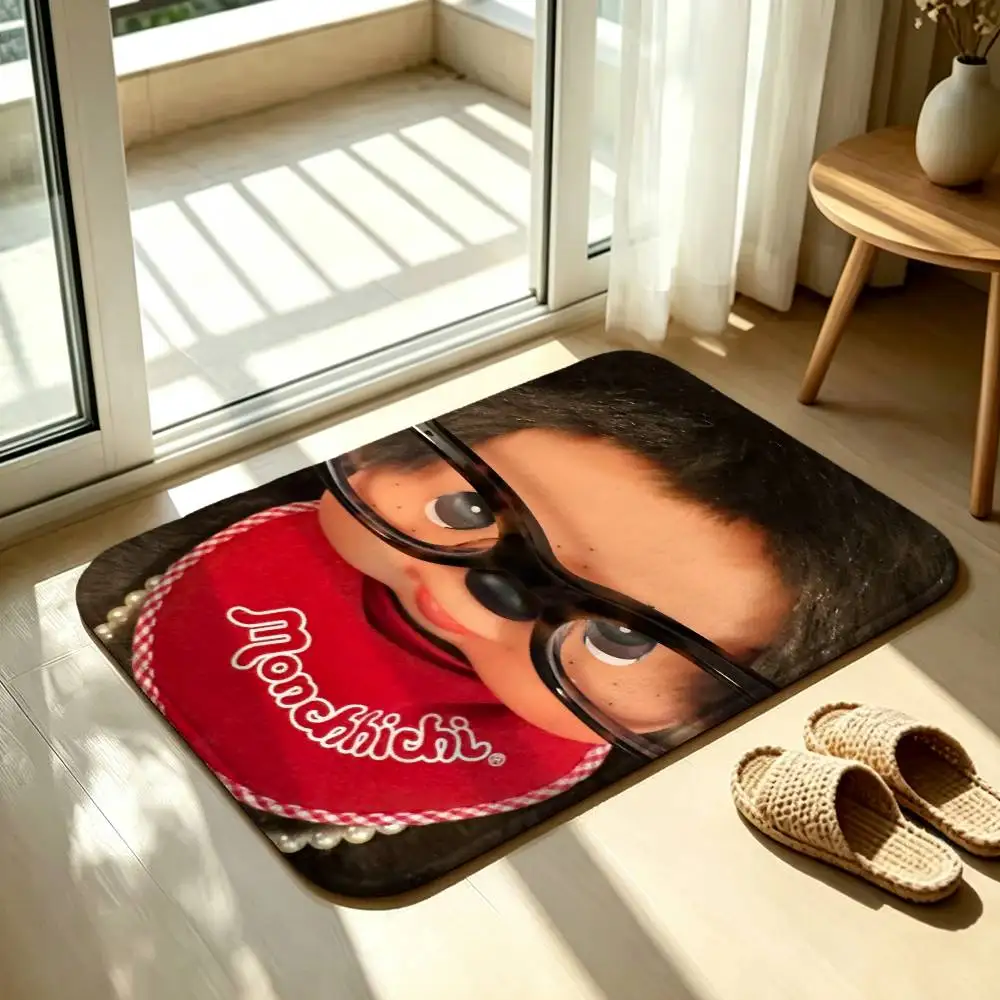 Cute M-MonchhichiS Floor Mat Soft Non Slip for Entry Door Bathroom Indoor Home Decorative Carpet