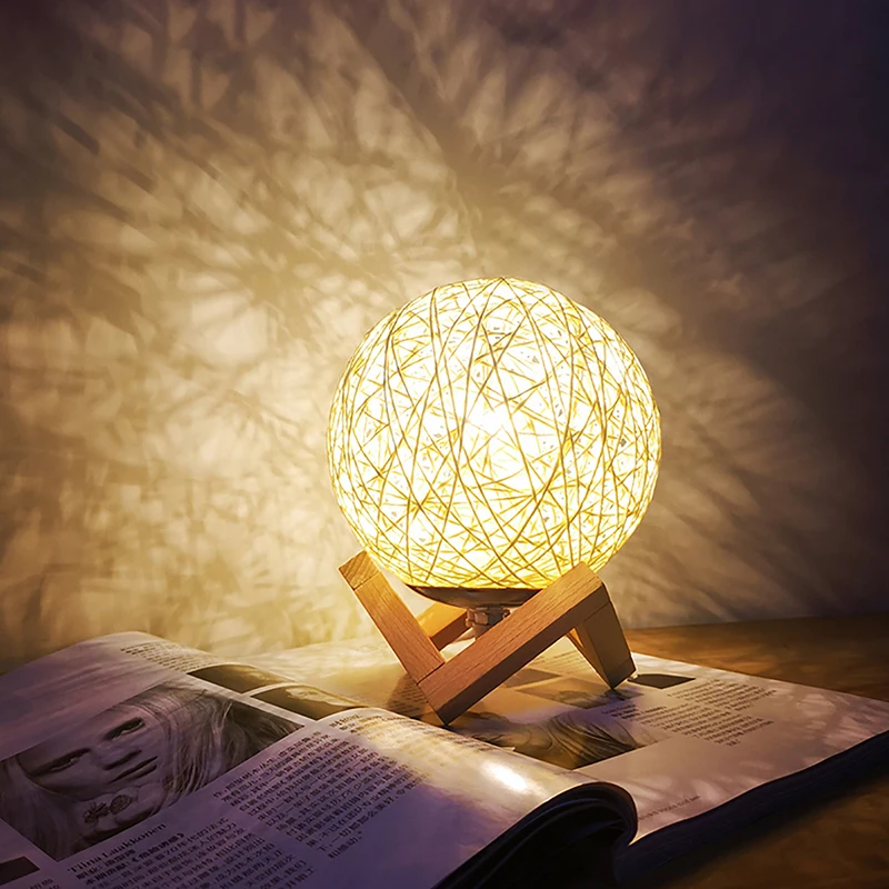 Lamp Shade Light Rattan Cover Lampshade Pendant Ceiling Woven Shades Chandelier Wicker Table Cage Vintage Hanging Paper Basket