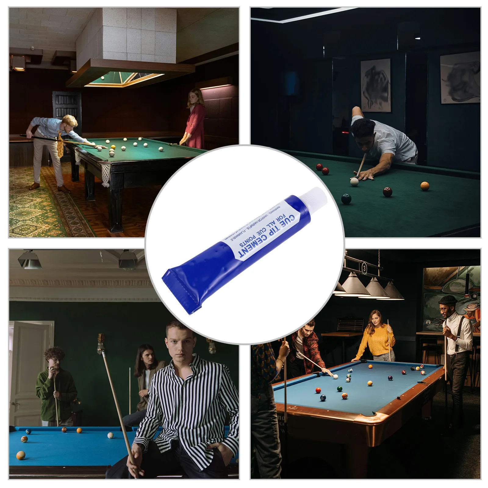 Pool Cue Tip Glue Strong Adhesive Fast-Drying Professional Billiard Cue Tip Repair Glue for Home Club Replacement Accessories