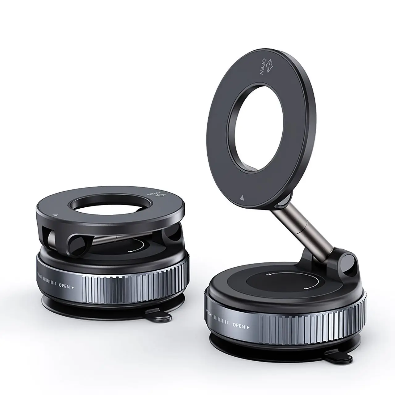 Soporte magnético fuerte universal para teléfono de coche Diseño plegable 360 ° Soporte de vacío ajustable para baño de escritorio de coche
