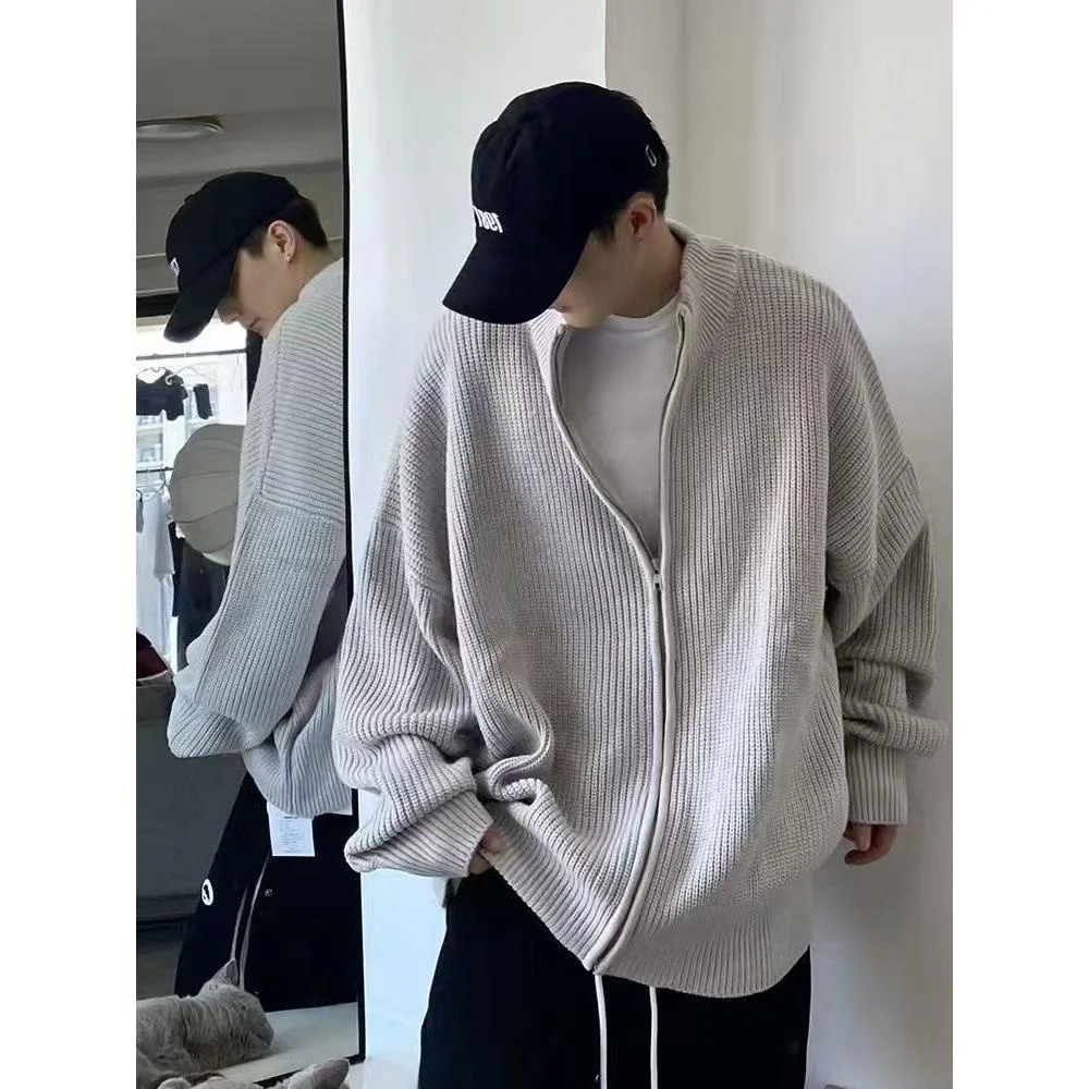 

Bla Couples Knitted Sweater Men's Winter Leisure Sle Women's Base Layer irt Versatile Polyester Fiber Regular Fit Cardigan