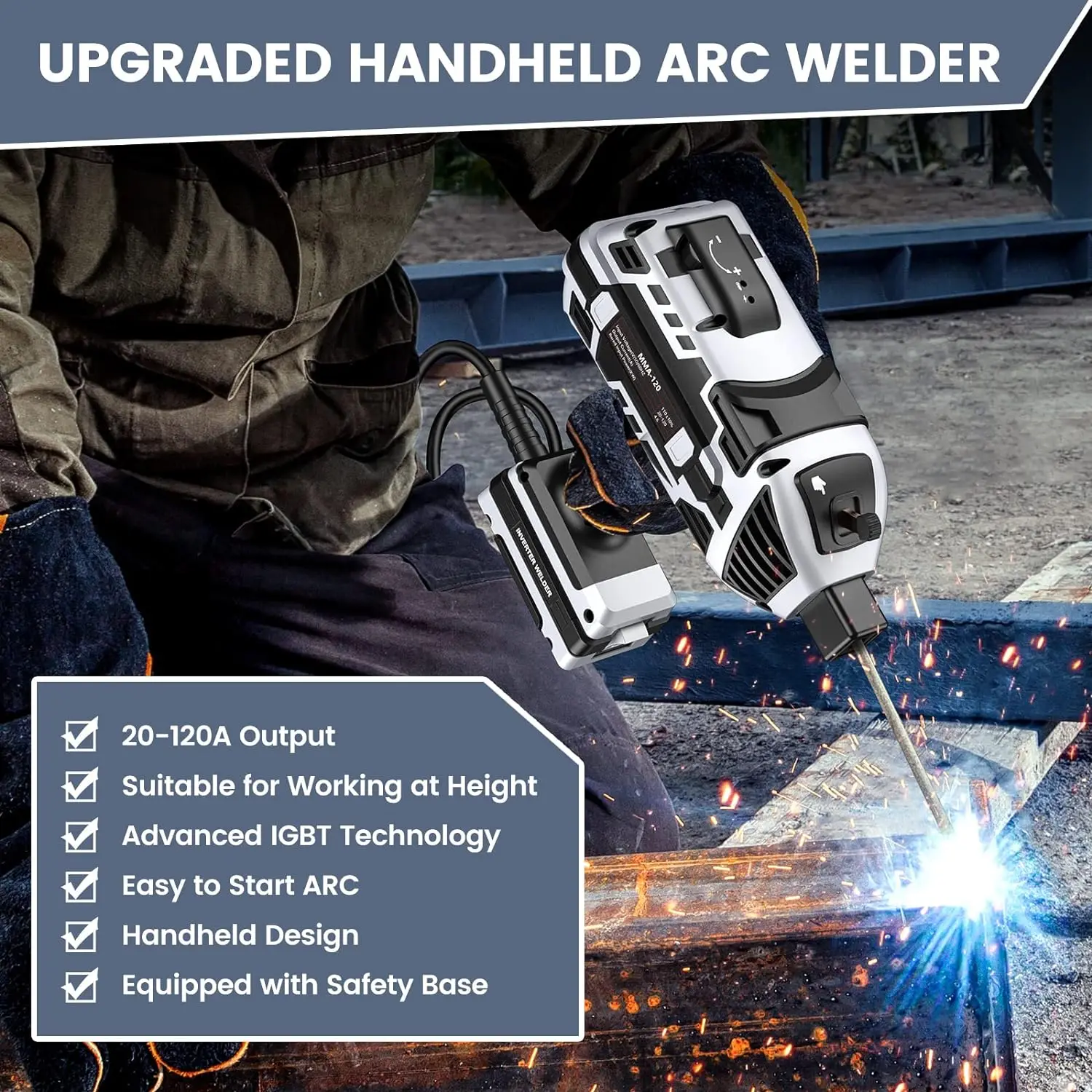 Portable Welding Machine,110V Handheld Welder with IGBT Inverter 6 Variable Current Adjustment, Portable ARC Welder Gun Fits for