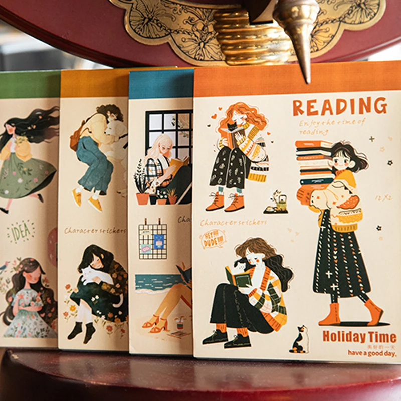 Mr Paper 24 unids/bolsa serie de tiempo de vacaciones Material doble personaje paisaje pegatina libro manual Material DIY libro de imágenes para álbum de recortes