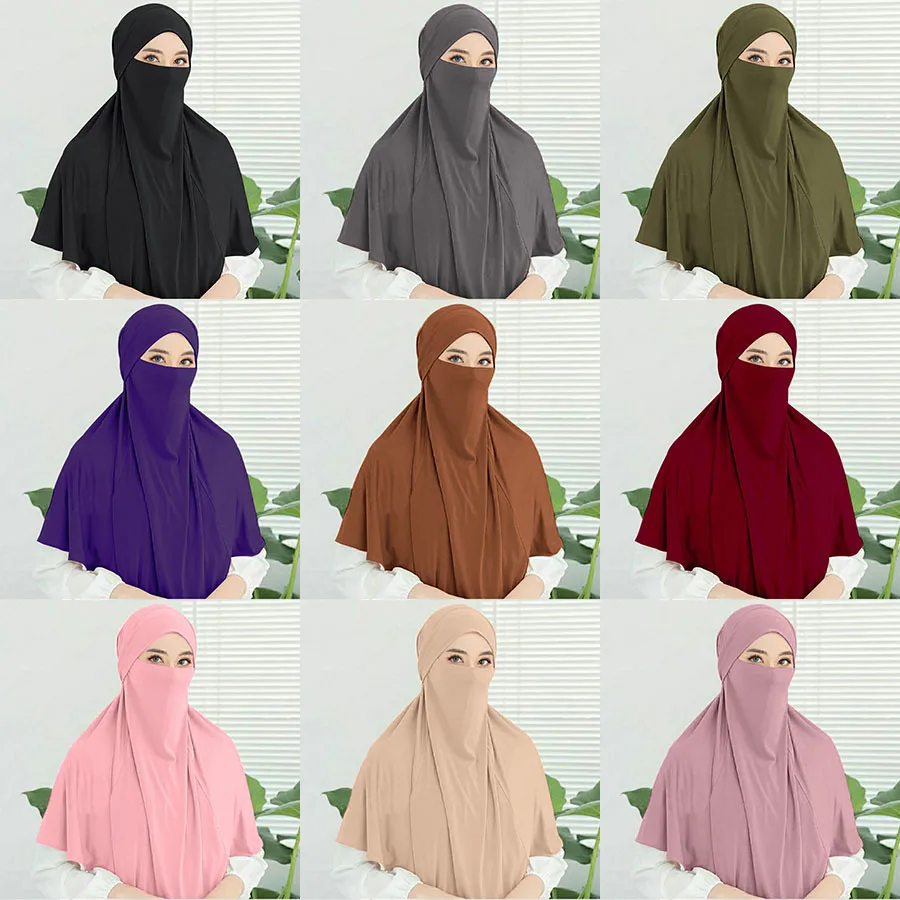 Plain Large Size Headband Muslim Hijab Women Instant Turban Top Quality Islamic Headscarf Ramadan