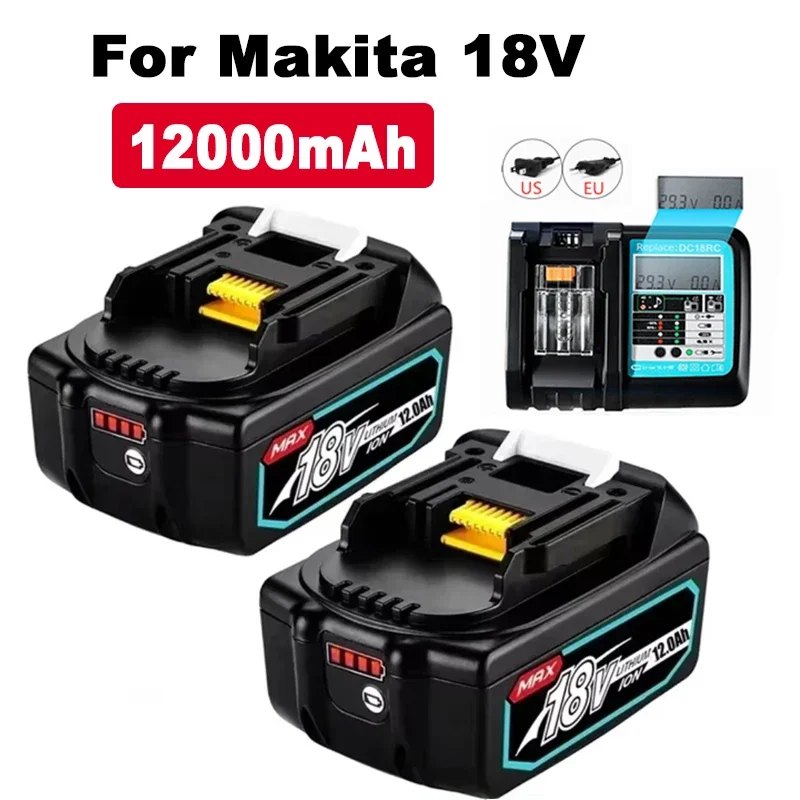 

18V Original For Makita Battery 12000mAh Rechargeable Power Tools Battery With LED Li-ion Replacement LXT BL1860B BL1860 BL1850