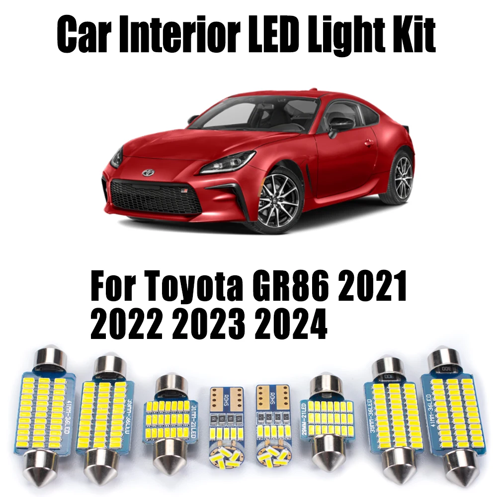 

10 шт. Canbus для Toyota GR86 2021 2022 2023 2024 автомобильная внутренняя купольная лампа для чтения дверей светодиодный комплект внутреннего багажника солнцезащитного козырька