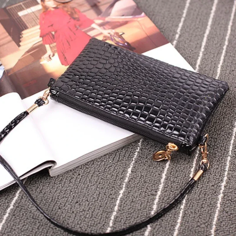 Mini Pu Fashion Women Shoulder Messenger  Designer Luxury Crocodile Pattern Phone Bag Coin Purse Girls Handbag Tote