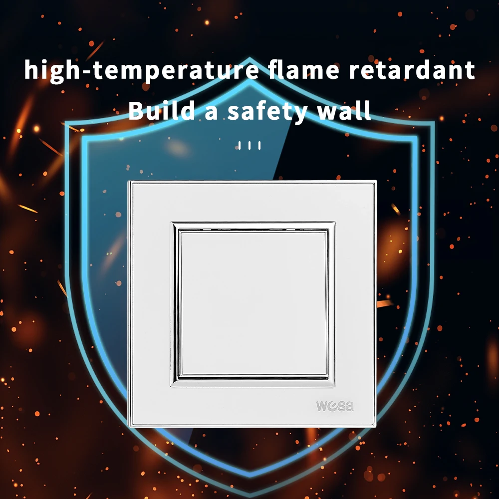 White Classic 1 Gang 1 Way Spray Plastic Panel Wall Rocker Switch EU Standard On/Off Button Light Switch AC Flame Retardant Way