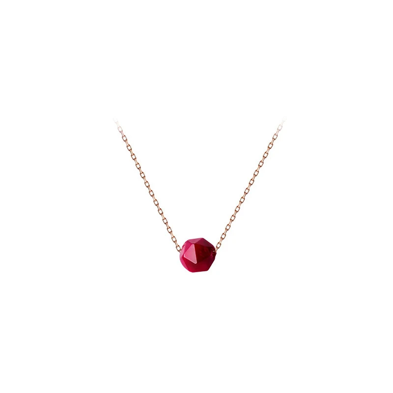 Modian Hot Sale Real 925 Sterling Silver Natural Red Crystal Necklace Pendants For Women Valentine\'s Day Sterling Silver Jewelry