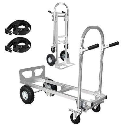 

Тележка-платформа складная усиленная на 4 колесах, с большими пластиковыми колесами и тормозами, грузоподъемность 450 кг, для мебели/электроники