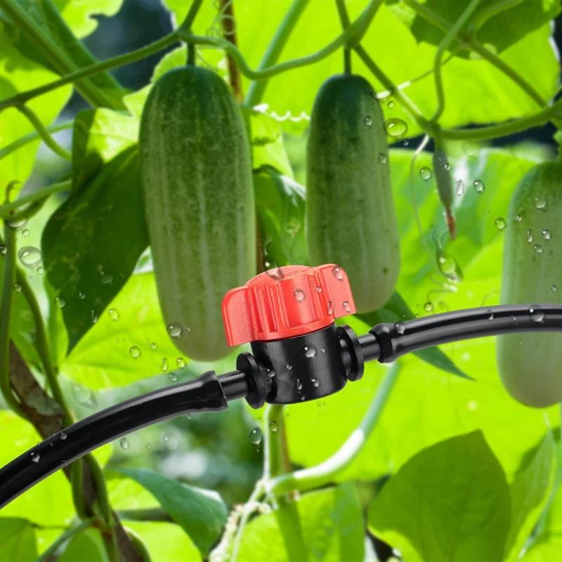 50 szt. 1/4 Cal zawór odcinający kolczasto-nawadniania kropelkowego zawór sprzęgający nawadniania kropelkowego zawór irygacyjny do 1/4 Cal rur