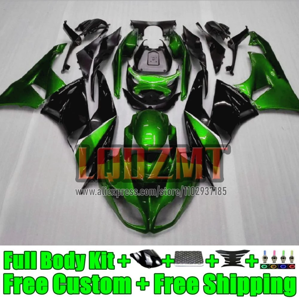 Injection Body For KAWASAKI green black NINJA ZX636 ZX-6R ZX 6R 636 40No.13 ZX6R 2009 2010 2011 2012 ZX-636 09 10 11 12 Fairing