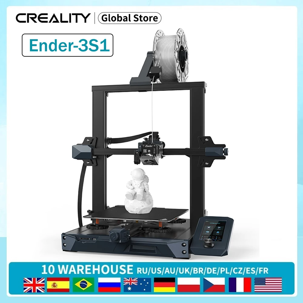 Newest Creality Ender-3S1/ Ender-3S1 PRO / Ender-3S1 PLUS 3D Printer Dual-Gear Direct Extruder 4.3-inch 32Bit Silent CR Touch