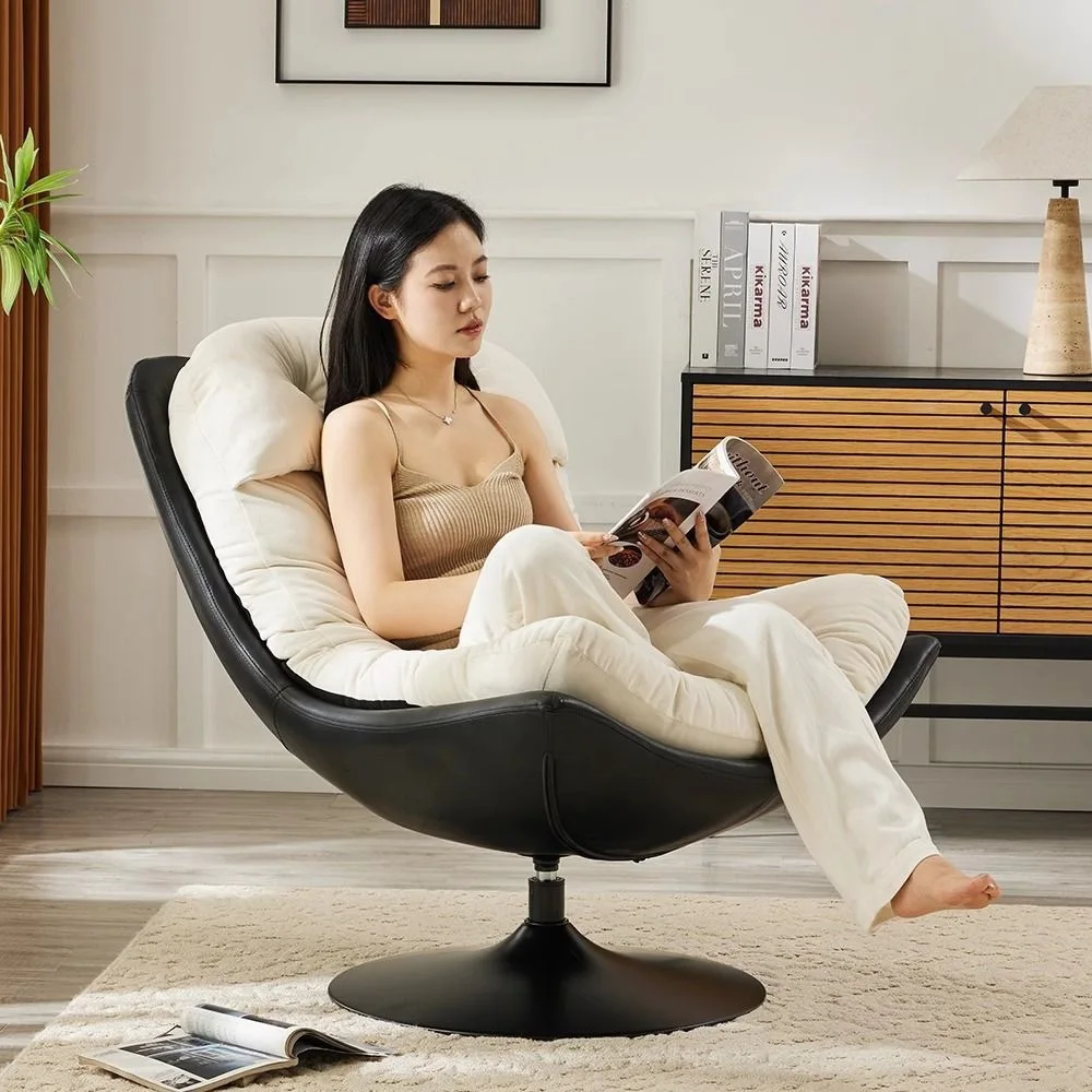 lazy balcony, swivel eggshell living room, rocking lounge chair, light luxury, single household, casual lounge chair