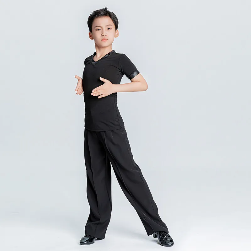 Boy's Latin Dance Shirt and Pants Classical Latin Ballroom Dancing Modern Waltz Dancing Practice Wear Boy Cha Cha Samba Suit image 4