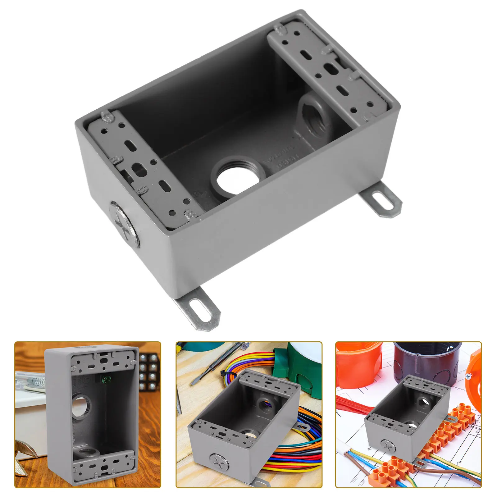 Outdoor Aluminum Electrical Box Weatherproof Socket Base Wall Mounted Outlet Box Switch Cover Junction Case Electrical Boxes