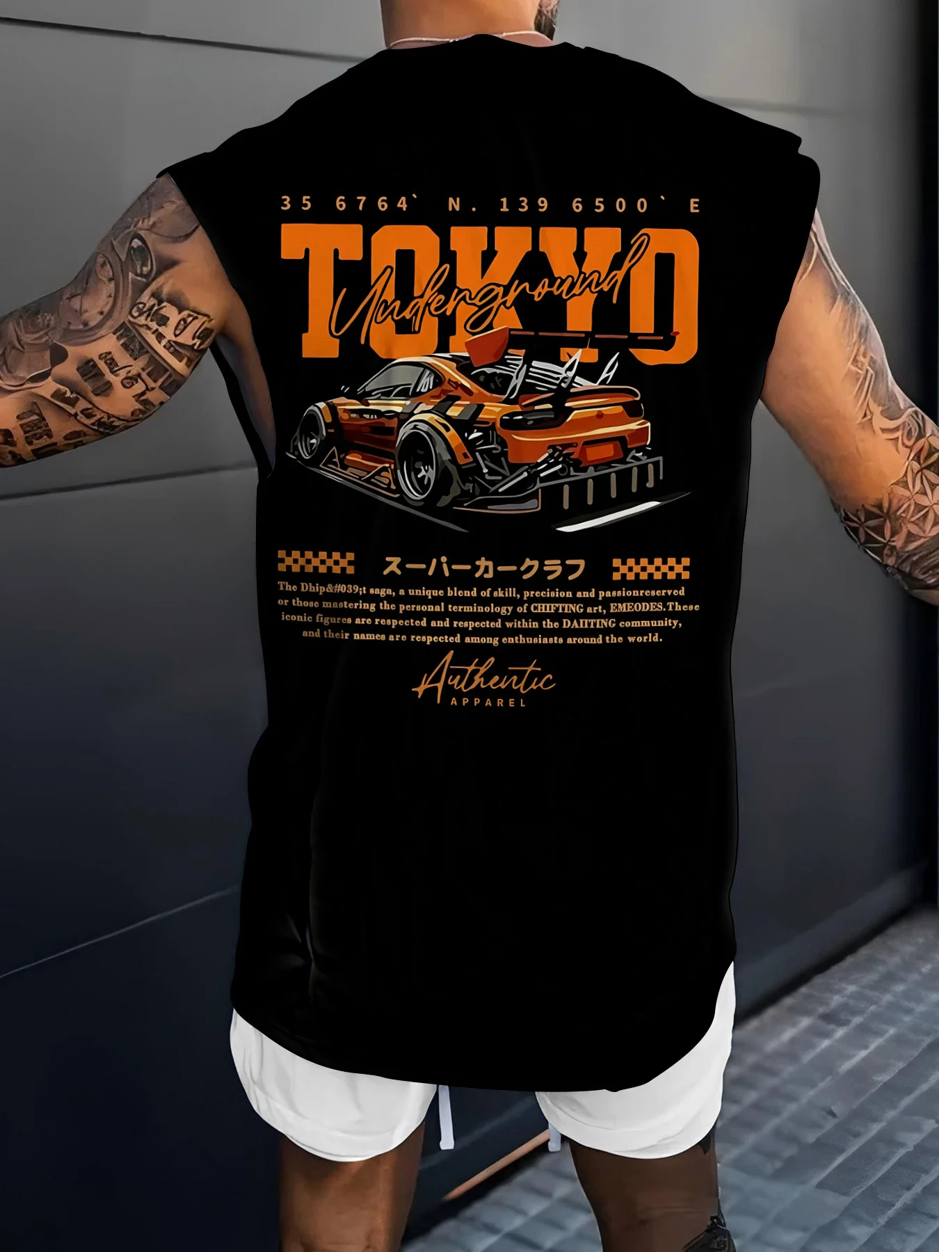 

Summer men's sleeveless letter-printed turtleneck sweater - versatile, comfortable, suitable for casual outings