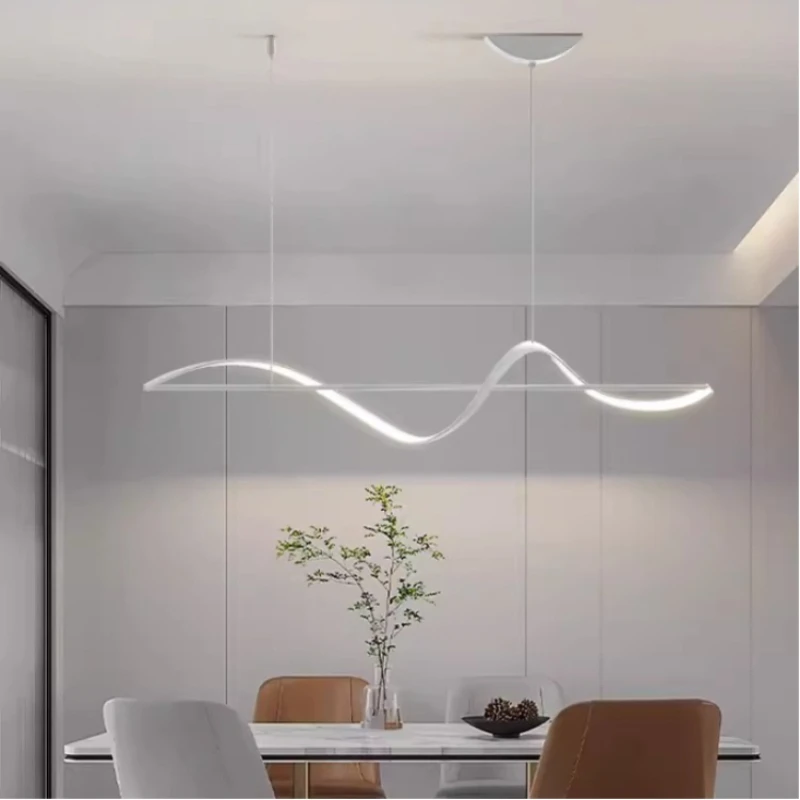 Italian Creative LED Chandeliers Lamp For Living Room Home Decoration Minimalist Lines Dining Room Pendant Light Long Design