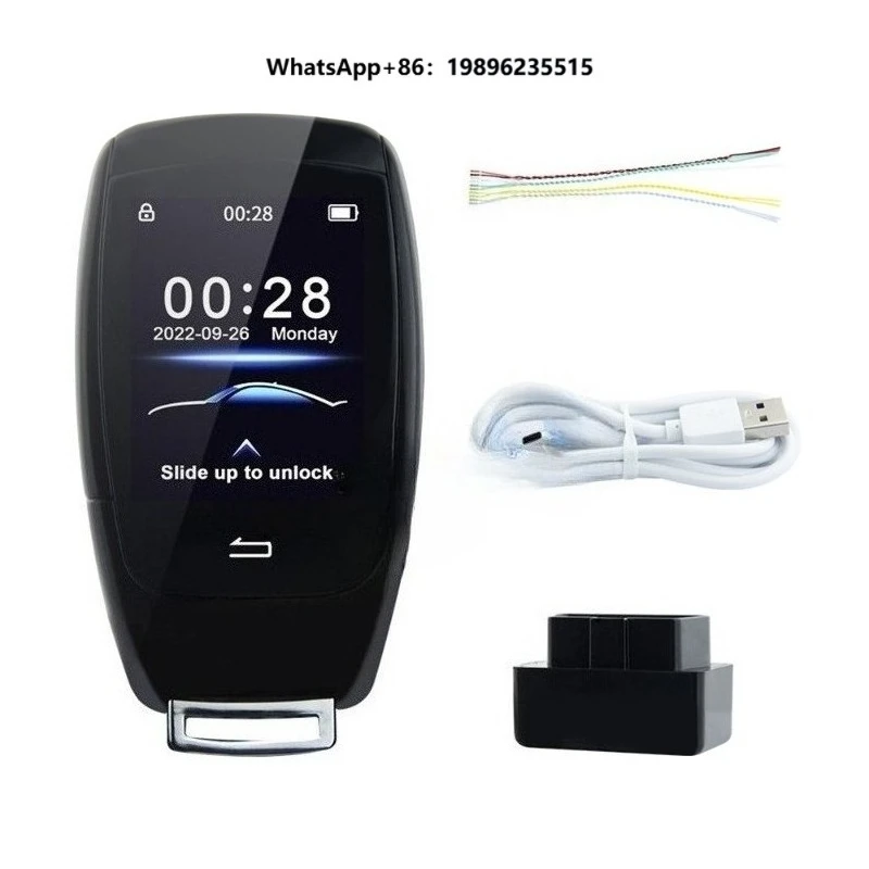 Smart Touch Screen Universal LCD Silver Glass & Alloy Smart Car Key Remote Engine Start