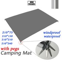 Tent Footprint Ultralight Pocket Picnic Mat with Windproof Stakes Outdoor Camping Portable Folding Waterproof Tent Ground Sheet