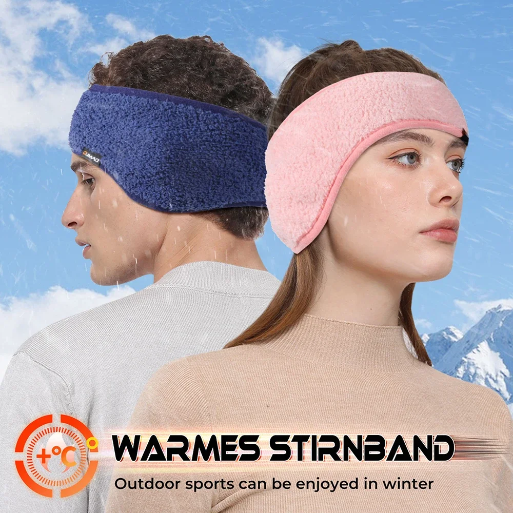 Fleece Sweatband Running Sport Fit Yoga Elastic Winter Headband Gym Cycling Tennis Outdoor Ear Cover Soft Hair Bandage Men Women