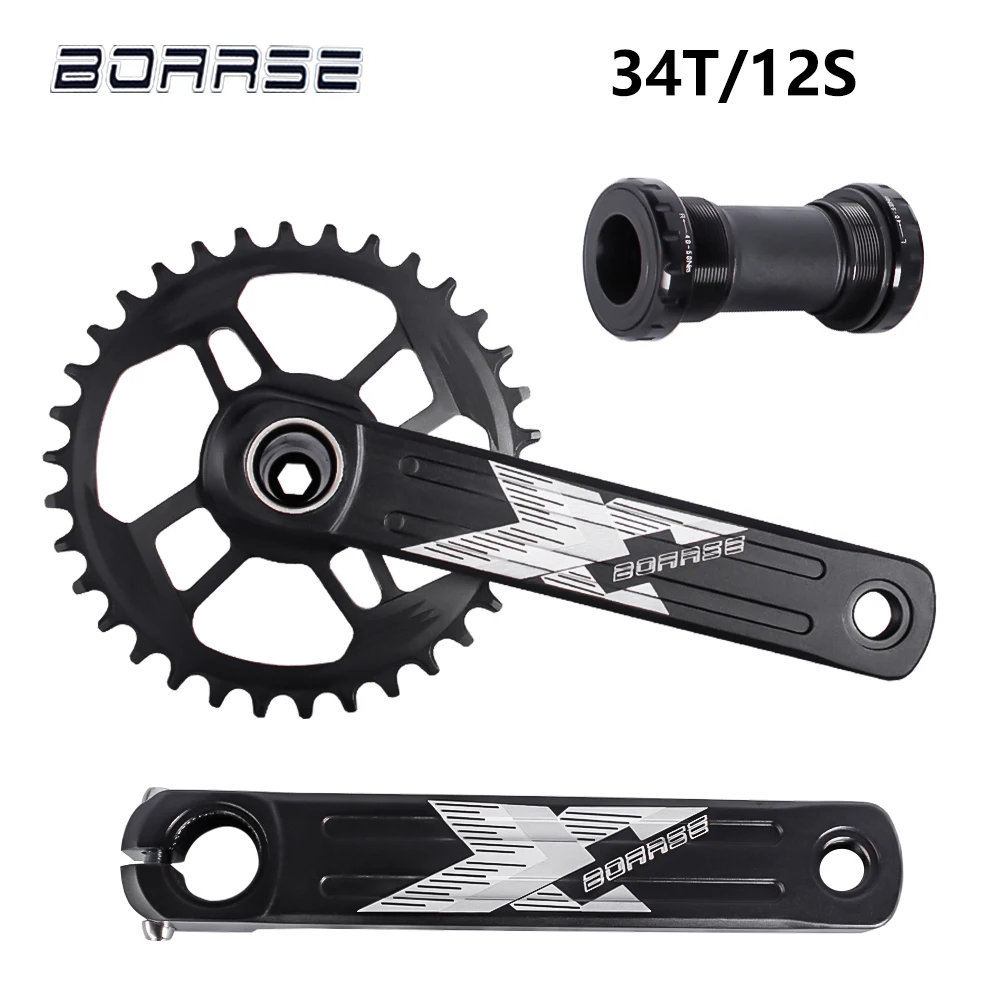 

BOARSE-Mountain Bike Crankset 34T Chainwheel, Aluminum Alloy with Bottom, 170mm Crank Arm, MTB BB Central Axis, Bicycle Crankset